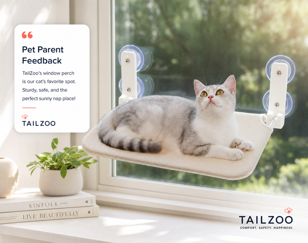 Cozy Window Cat Hammock with Strong Suction Cups