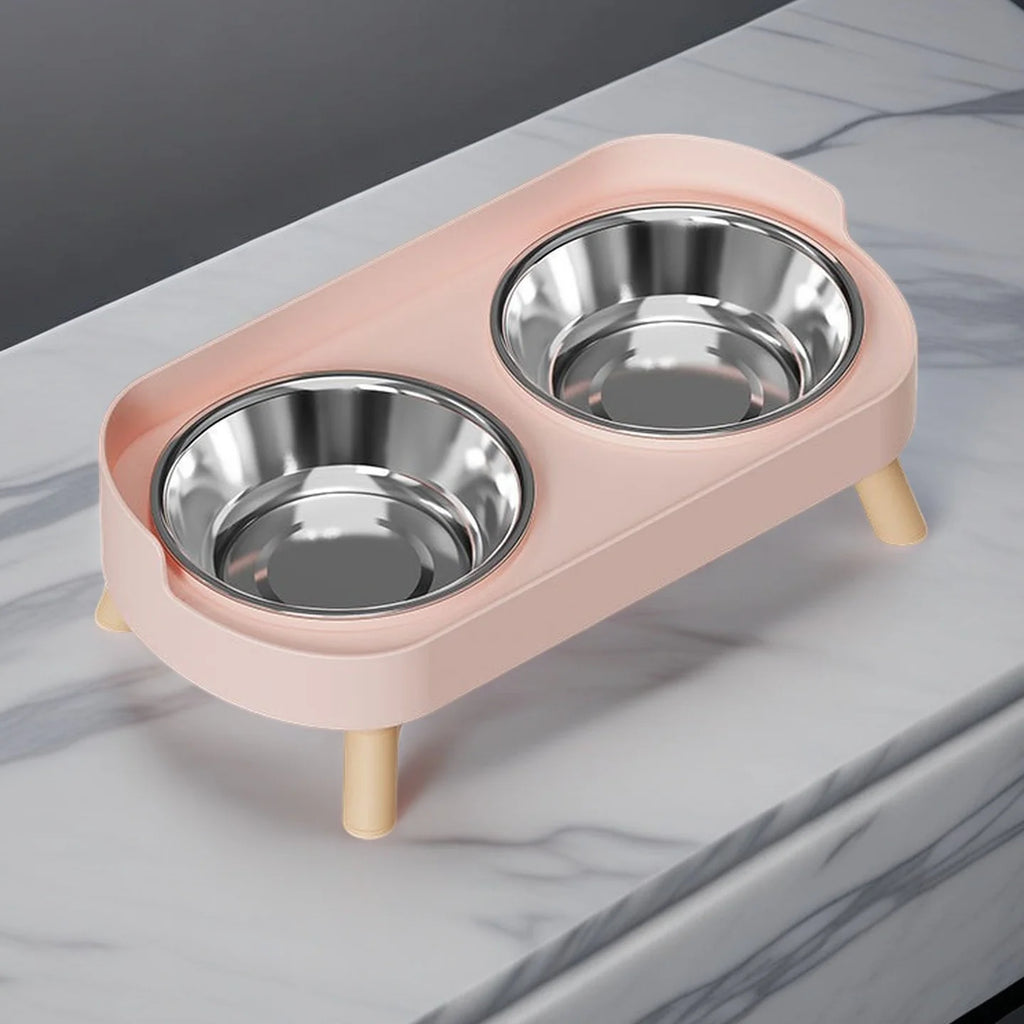 Elevated Pet Feeding Station – Dual Stainless Steel Bowls