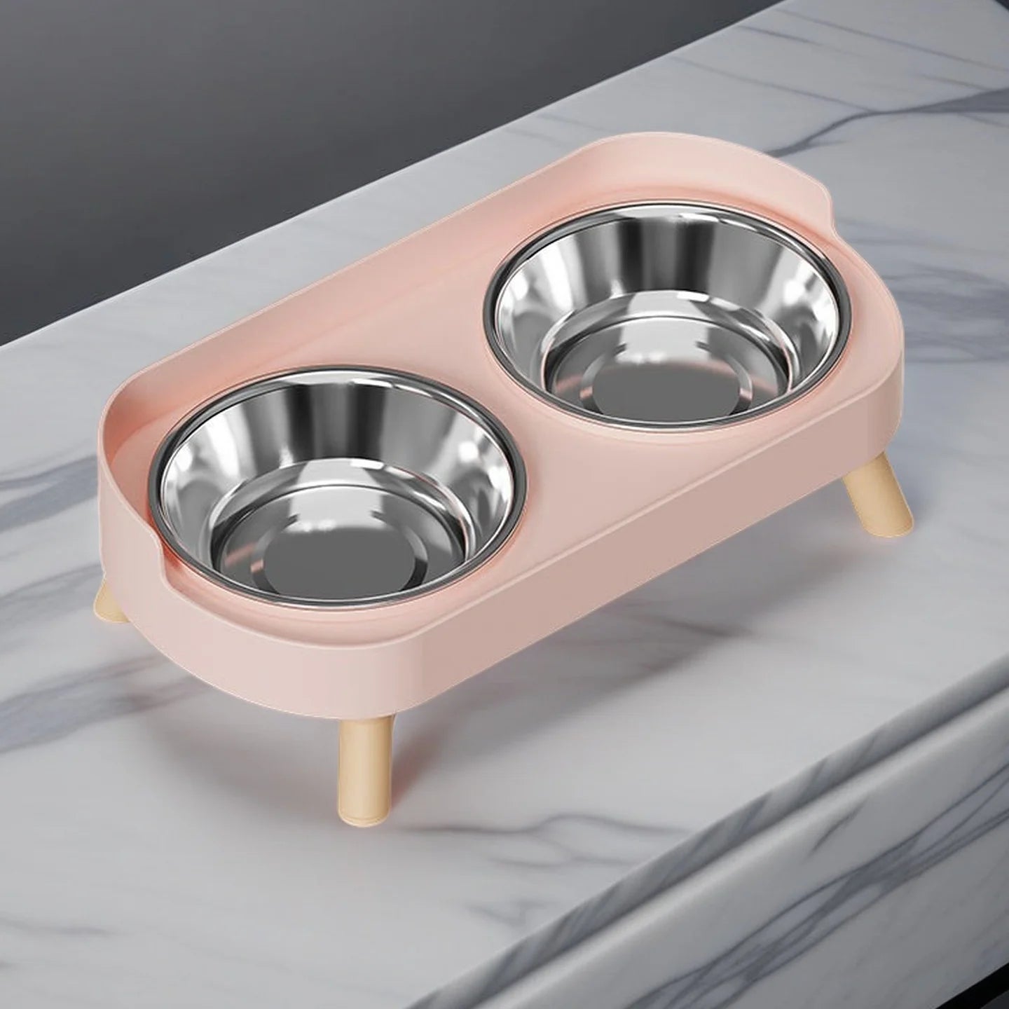Elevated Pet Feeding Station – Dual Stainless Steel Bowls